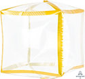 CUBEZ CLEAR W/GOLD TRIM (POLYBAG)(SOLD IN 3'S)(D)