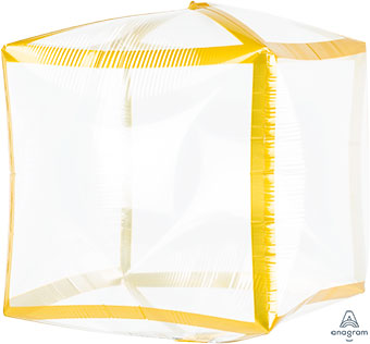 CUBEZ CLEAR W/GOLD TRIM (POLYBAG)(SOLD IN 3'S)(D)