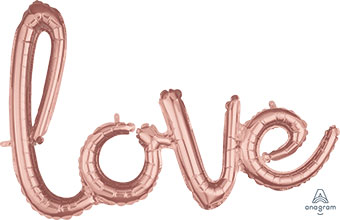 CONSUMER INFLATED PHRASE SCRIPT LOVE ROSE GOLD 31 (PKG)