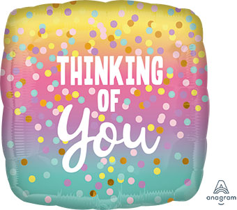 18SQ THINKING OF YOU PASTEL DOTS (PKG)