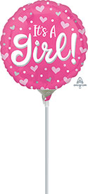 4C IT'S A GIRL HEARTS & DOTS AIR FILL ONLY (D)