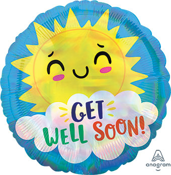 18C GET WELL HAPPY SUN (HOLO)(PKG)