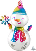 LRG SHP SATIN SNOWMAN (MULTI-BALLOON) 55 (PKG)(D) sale