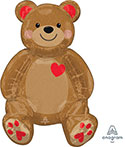 LRG SHP SITTING TEDDY 20 (MULTI-BLN)(PKG) AIR FILL