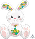 LRG SHP SITTING EASTER BUNNY 20 (MULTI-BLN)(PKG) AIR FILL