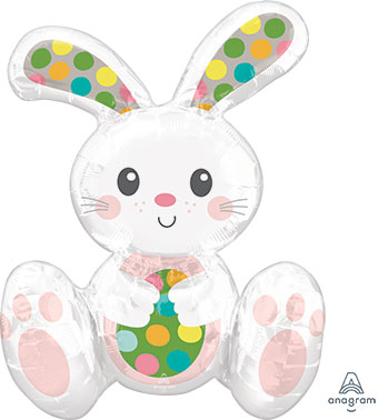 LRG SHP SITTING EASTER BUNNY 20 (MULTI-BLN)(PKG) AIR FILL