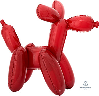 LRG SHP RED BALLOON DOG 19 (MULTI-BLN)(PKG) AIR FILL (D)