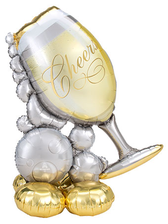 AIRLOONZ CHEERS WINE GLASS BUBBLY CONSUMER INFLATE 51 (PKG)