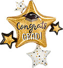 LRG SHP CONGRATS GRAD SPARKLE STAR CLUSTER 35 (PKG)