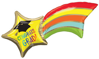 LRG SHP CONGRATS GRAD RAINBOW SHOOTING STAR 27 (D) sale