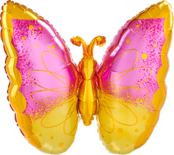 LRG SHP PINK & YELLOW BUTTERFLY 25 (PKG)