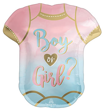 LRG SHP THE BIG REVEAL ONESIE BOY OR GIRL ? (PKG)