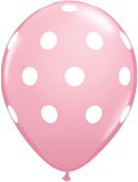 11C POLKA DOTS BIG PINK WITH WHITE DOTS (BAG 50)