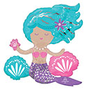 LRG SHP SITTING SHIMMERING MERMAID 18 (MULTI)(PKG)AIR FILL