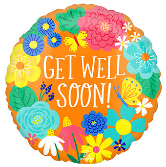 18C GET WELL SOON ORANGE FLORAL (PKG)