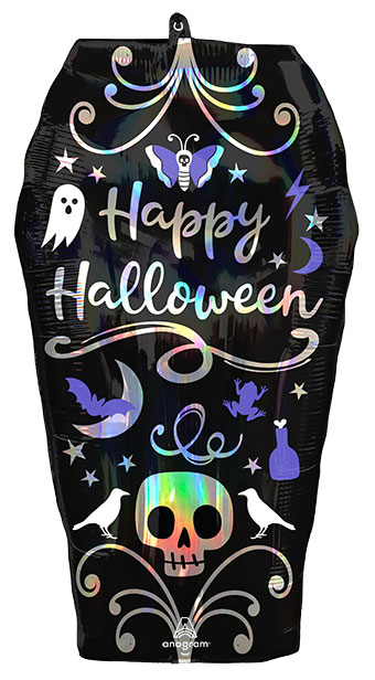 LRG SHP HALLOWEEN IRIDESCENT COFFIN 27 (HOLO)(PKG)(D) sale