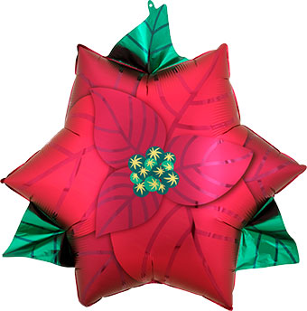 LRG SHP SATIN CHRISTMAS POINSETTIA 26 (PKG)