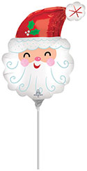 MIN SHP SMILEY SATIN SANTA HEAD   AIR FILL ONLY