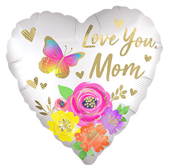 18H LOVE YOU MOM SATIN FLORAL (PKG)