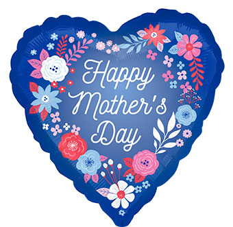 18H BLUE HAPPY MOTHER'S DAY ARTFUL FLORALS