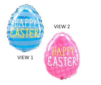 18SHP HAPPY EASTER FUNNY PINK BLUE EGG (PKG)