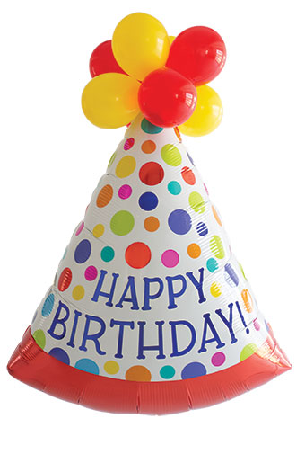 LRG SHP HB PARTY HAT LATEX-ACCENTED 37 (PKG)