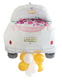 LRG SHP JUST MARRIED CAR LATEX-ACCENTED (PKG)