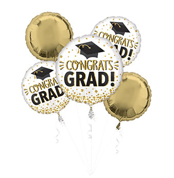 BOUQUET CONGRATS GRAD GOLD GLITTER (PKG)