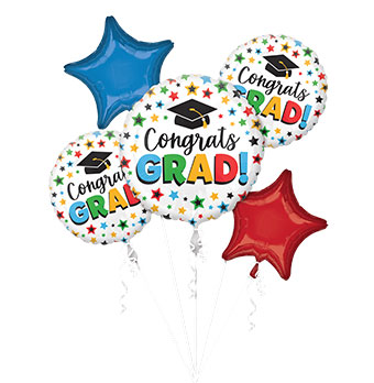 BOUQUET MULTI-COLORED CONGRATS GRAD (PKG)(D)