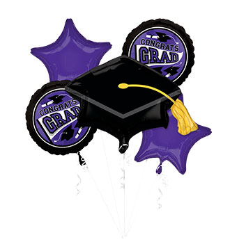 BOUQUET CONGRATS GRAD TRUE TO YOUR SCHOOL PURPLE (PKG)(D)