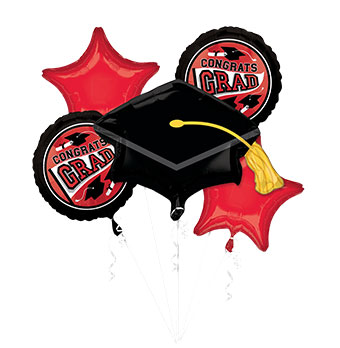 BOUQUET CONGRATS GRAD TRUE TO YOUR SCHOOL RED (PKG)(D)