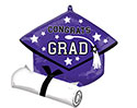 LRG SHP CONGRATS GRAD TRUE TO YOUR SCHOOL PURPLE 25 (PKG)