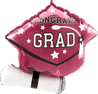 LRG SHP CONGRATS GRAD TRUE TO YOUR SCHOOL BERRY 25 (PKG)