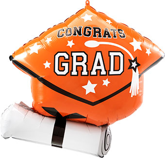 LRG SHP CONGRATS GRAD TRUE TO YOUR SCHOOL ORANGE 25 (PKG)