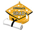 LRG SHP CONGRATS GRAD TRUE TO YOUR SCHOOL GOLD 25 (PKG)