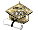 LRG SHP CONGRATS GRAD TRUE TO SCHOOL WHITE GOLD 25 (PKG)(D)