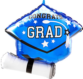 LRG SHP CONGRATS GRAD TRUE TO YOUR SCHOOL BLUE 25 (PKG)