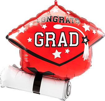 LRG SHP CONGRATS GRAD TRUE TO YOUR SCHOOL RED 25 (PKG)