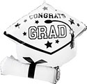 LRG SHP CONGRATS GRAD TRUE TO YOUR SCHOOL WHITE 25 (PKG)