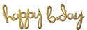 CONSUMER INFLATED SCRIPT PHRASE HAPPY BDAY WHITE GOLD (PKG)