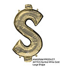 LRG SHP DOLLAR SIGN ($) WHITE GOLD ANAGRAM (PKG)