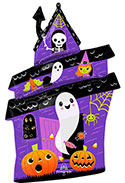 LRG SHP HALLOWEEN HAUNTED HOUSE 32 (PKG)