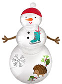 LRG SHP SATIN WOODLAND SNOWMAN 38 (PKG)(D)