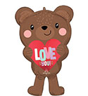 LRG SHP SATIN LOVE YOU BEAR 30 (PKG)