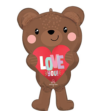 LRG SHP SATIN LOVE YOU BEAR 30 (PKG)