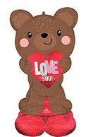 AIRLOONZ SATIN BROWN LOVE BEAR CONSUMER INFLATE 49(PKG)