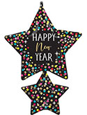 LRG SHP HNY COLORFUL CONFETTI STARS 37 (PKG)