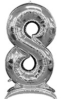 LRG SHP STAND-UP NUMBERZ 8 SILVER ANAGRAM 50 (PKG)