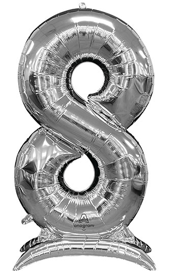 LRG SHP STAND-UP NUMBERZ 8 SILVER ANAGRAM 50 (PKG)