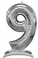 LRG SHP STAND-UP NUMBERZ 9 SILVER ANAGRAM 50 (PKG)